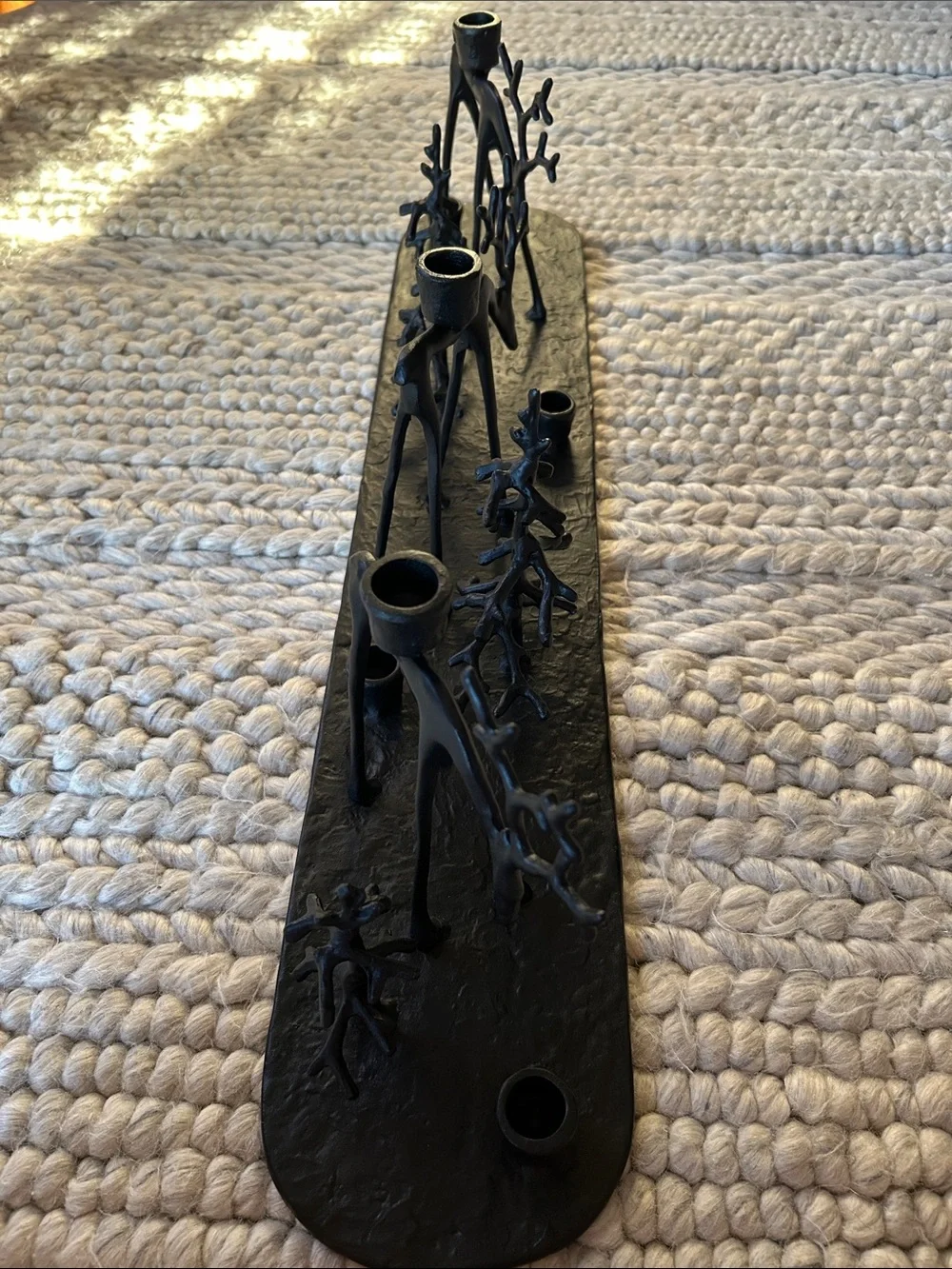 Pottery Barn Sculpted Reindeer Centerpiece Candle Holder – Black Metal